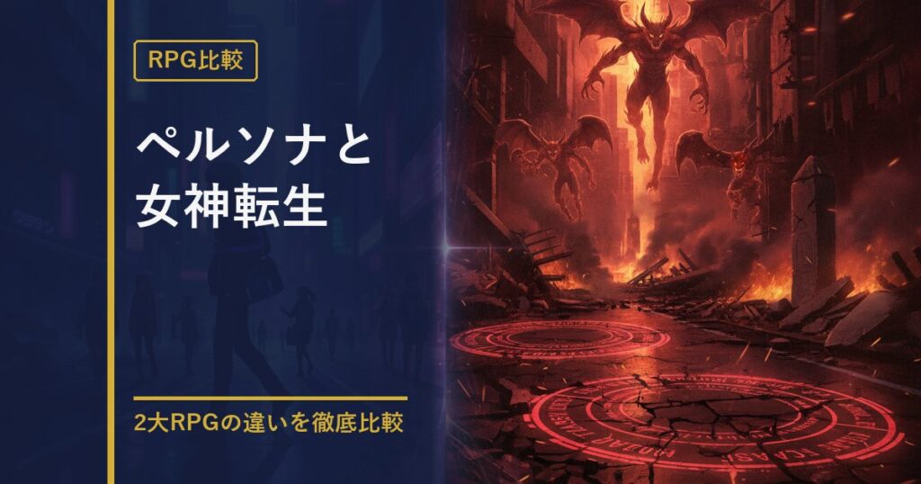 ペルソナと女神転生の比較記事のアイキャッチ